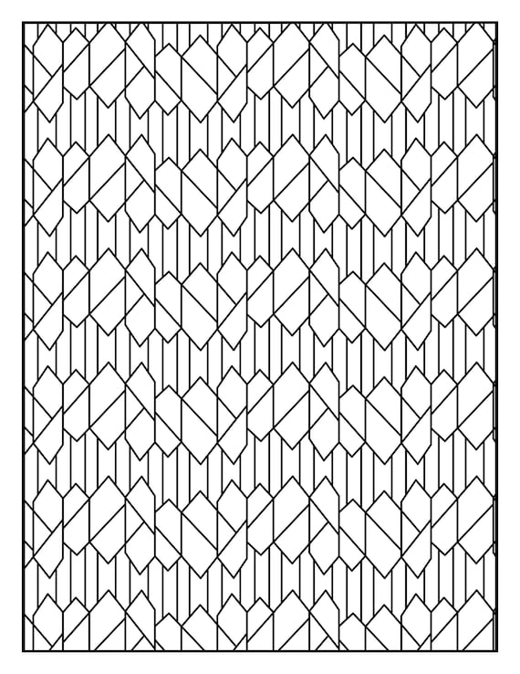 Coloring page geometric lines squares rectangles repeating pattern printable