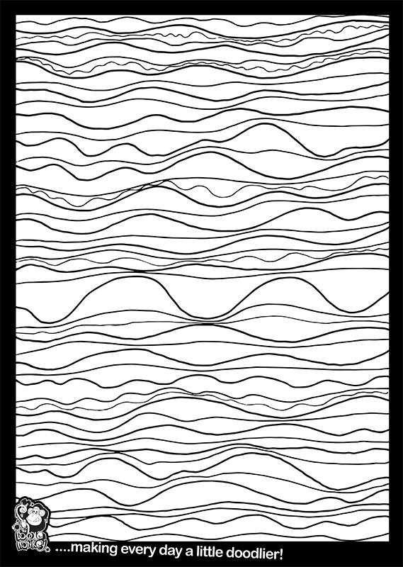 Wavy lines colouring sheet â the doodle monkey