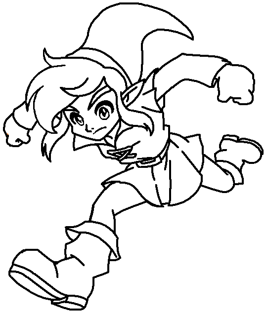 Jumping link coloring page by paramourphoenix on