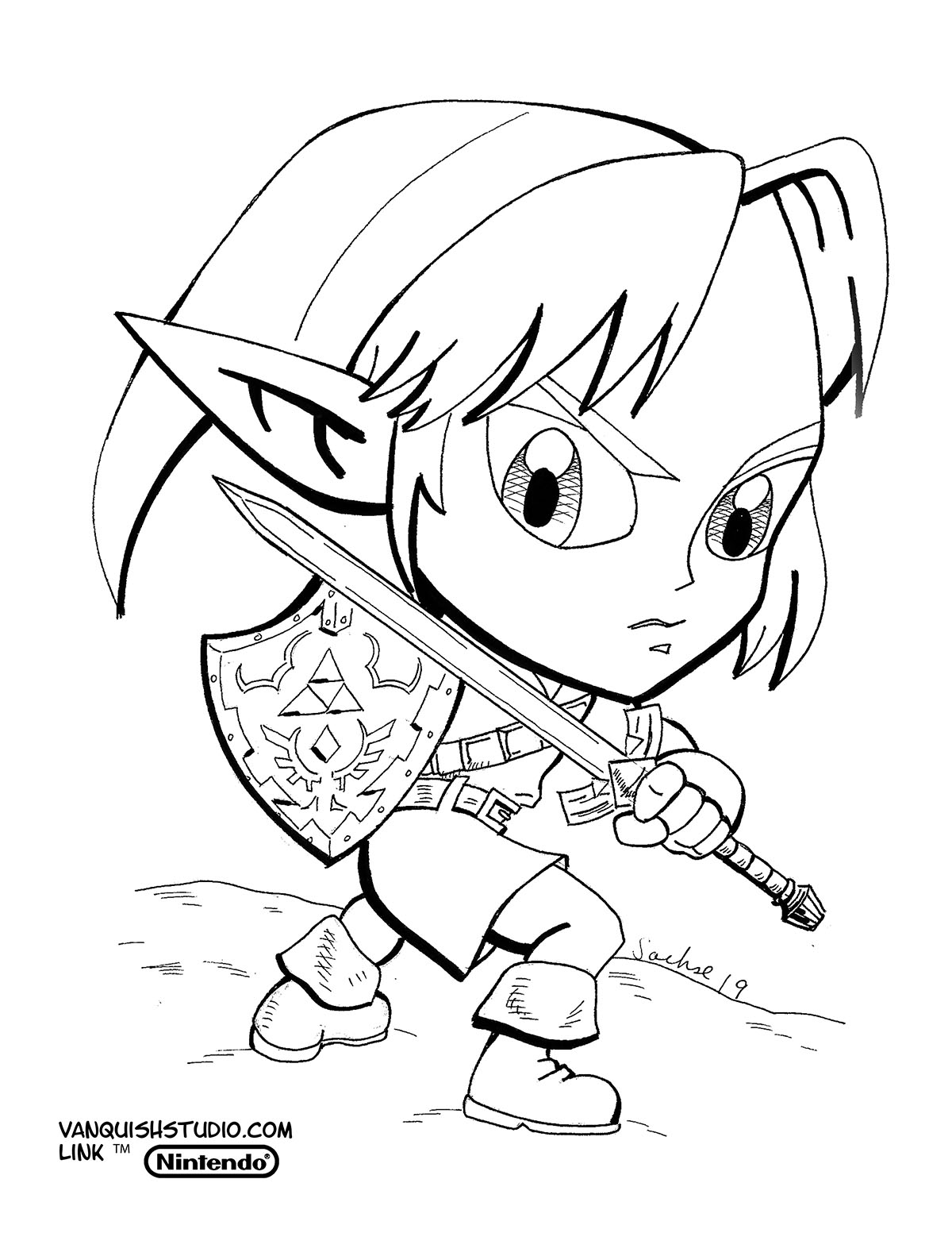 Link coloring page vanquish studio