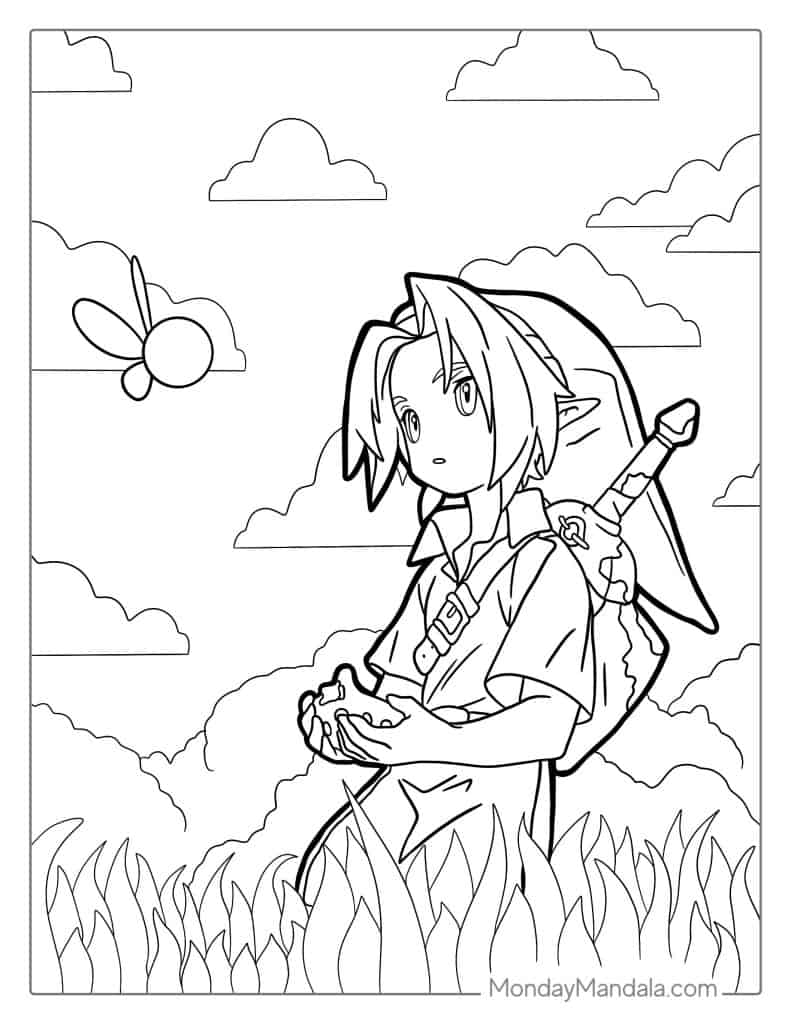 Zelda coloring pages free pdf printables