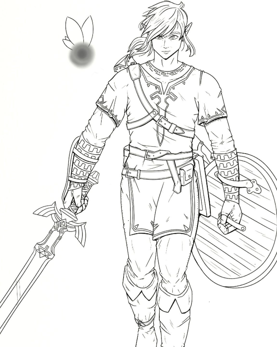 Botw aoc been playing so much lately i was inspirered digital lineart of link by thatoneschayne rzelda