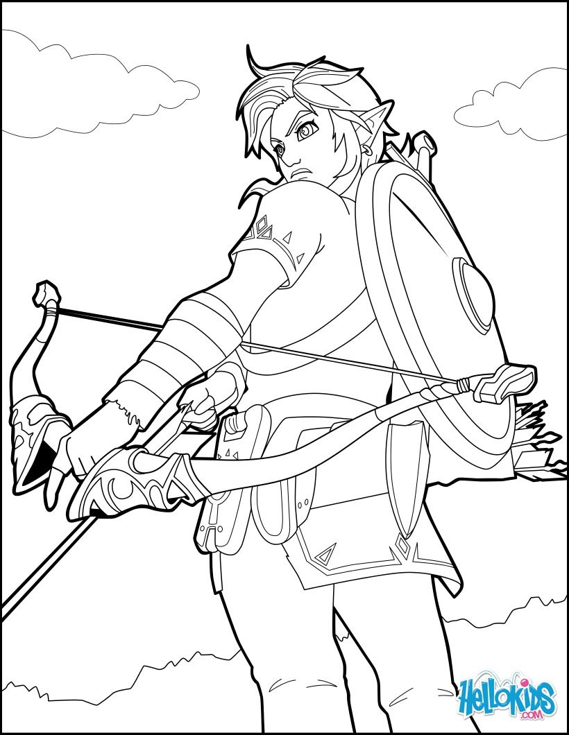 Link coloring page from the famous zelda video game more video games and zelda coloring sheets on hellokids coloriage zelda coloriage zelda