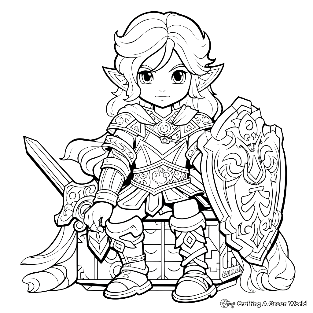 The legend of zelda coloring pages