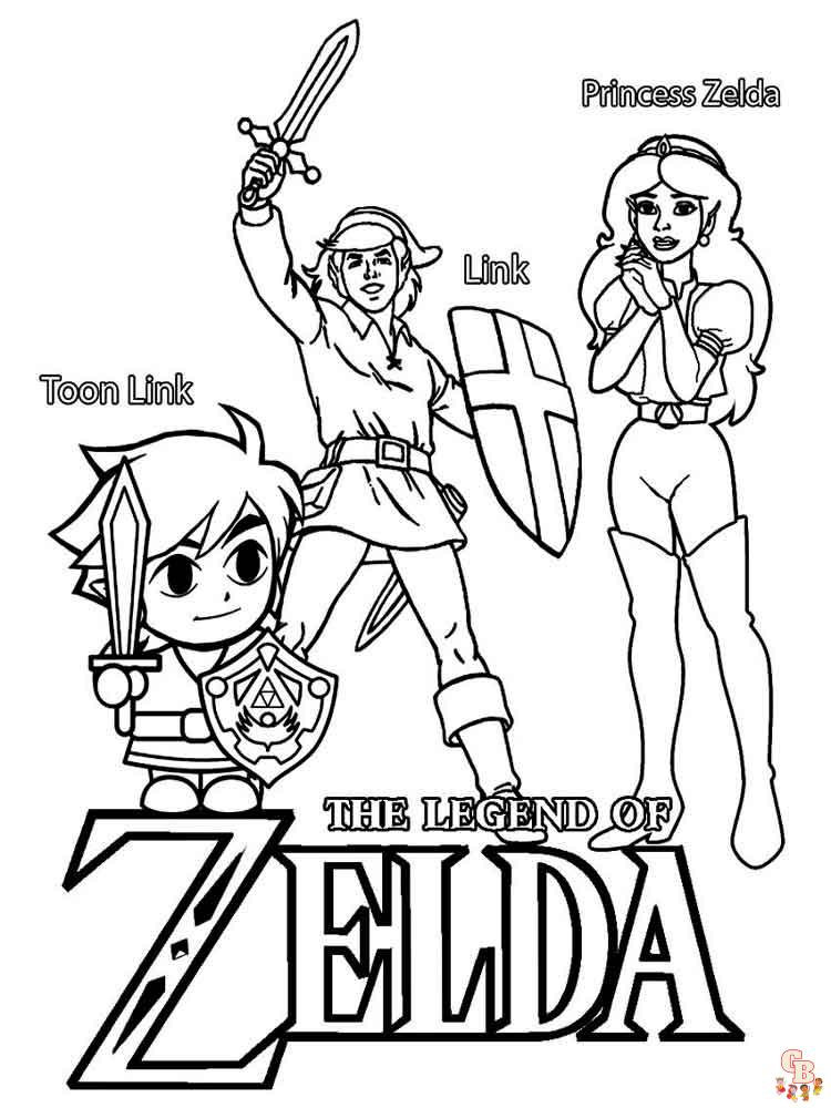 Printable zelda coloring pages free for kids and adults