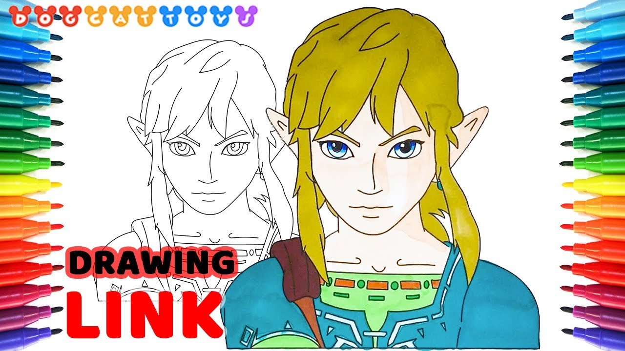 Drawing zelda link drawing coloring pages for kids