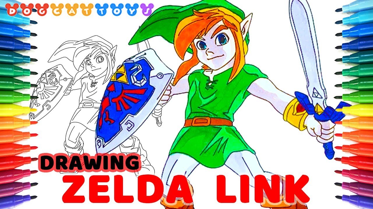 How to draw the legend of zelda a link between worlds link drawing coloring pages for kids