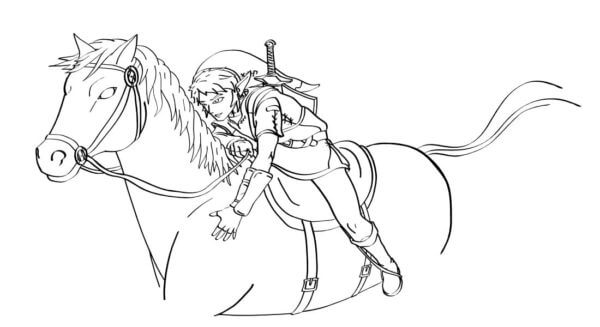 Horse riding link coloring page