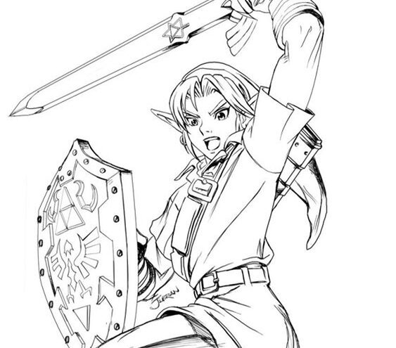 Free easy to print zelda coloring pages