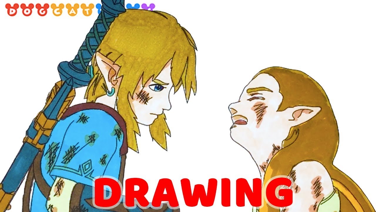 Speed drawing the legend of zelda breath of the wild drawing coloring pages videos for kids