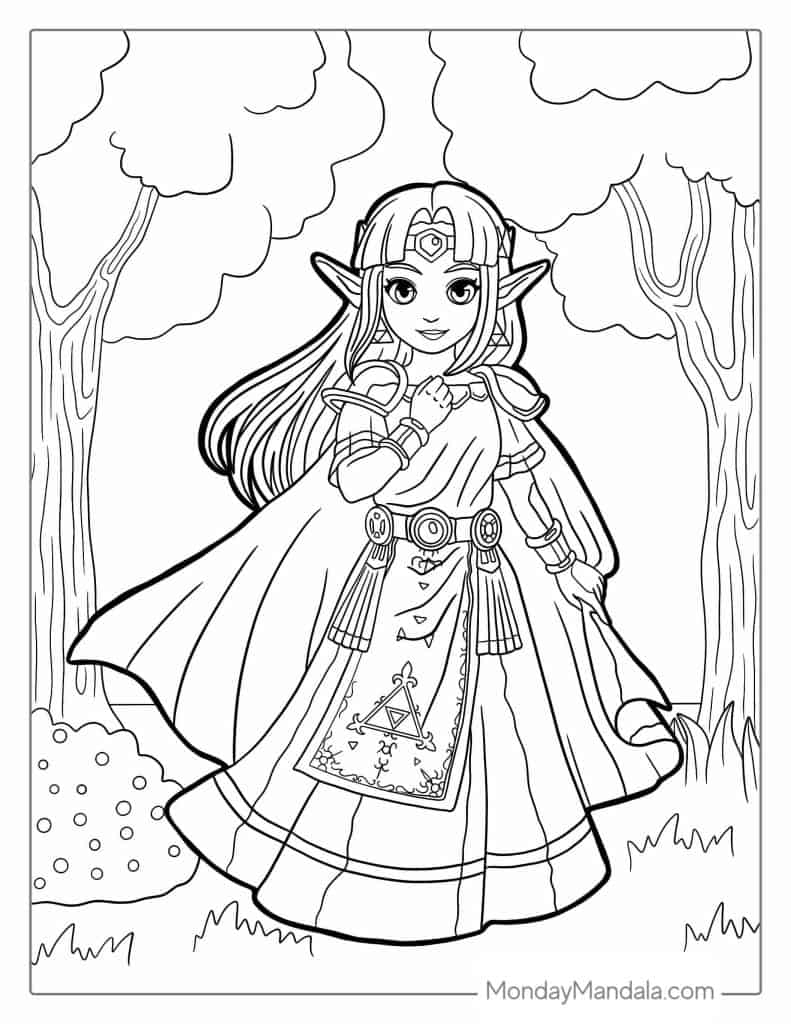 Zelda coloring pages free pdf printables