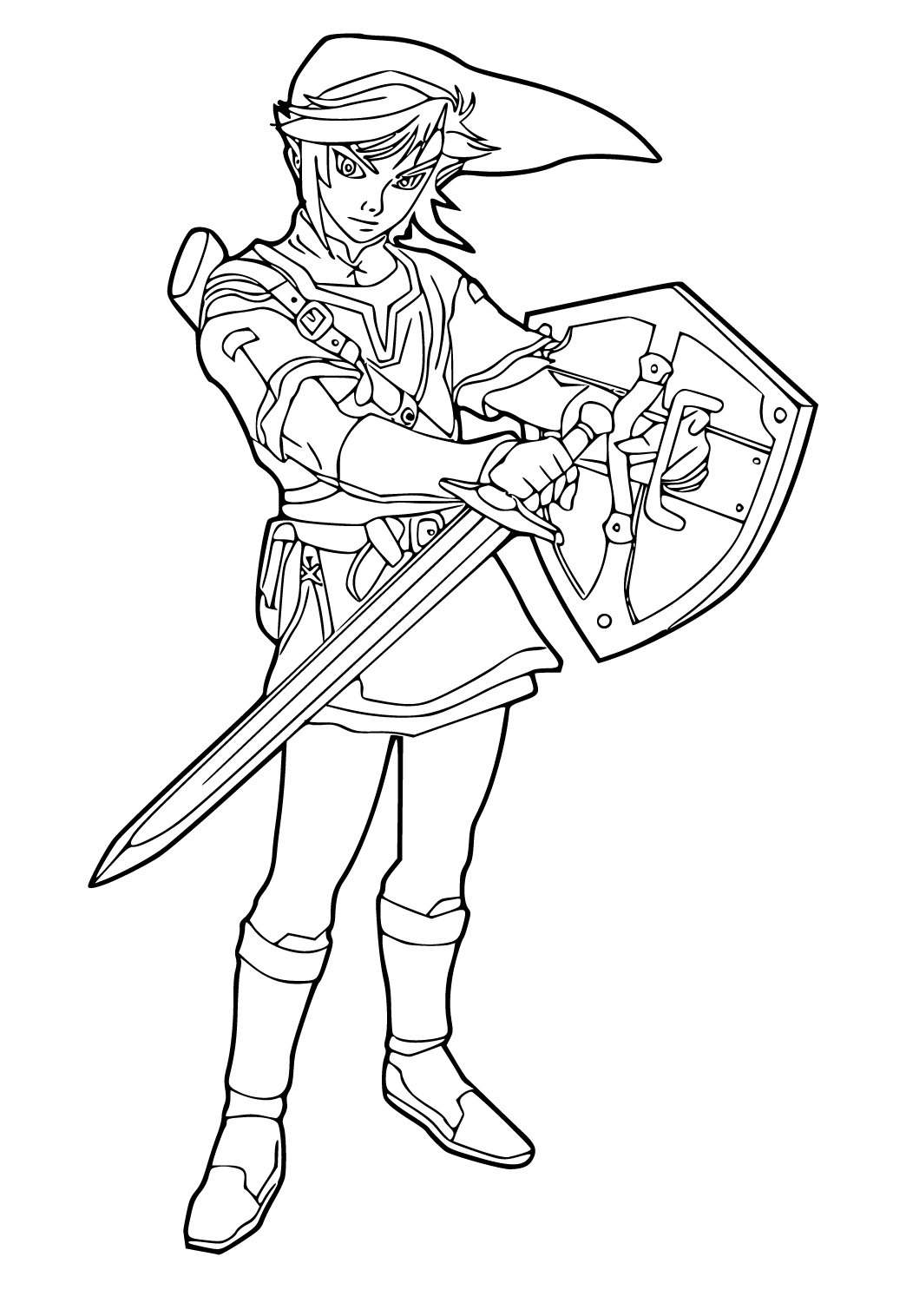 Free printable zelda sword coloring page for adults and kids