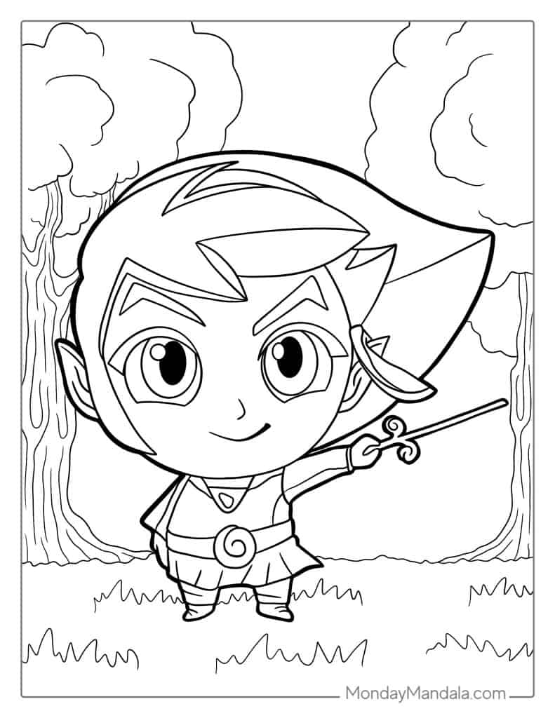 Zelda coloring pages free pdf printables