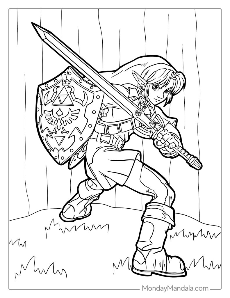 Zelda coloring pages free pdf printables