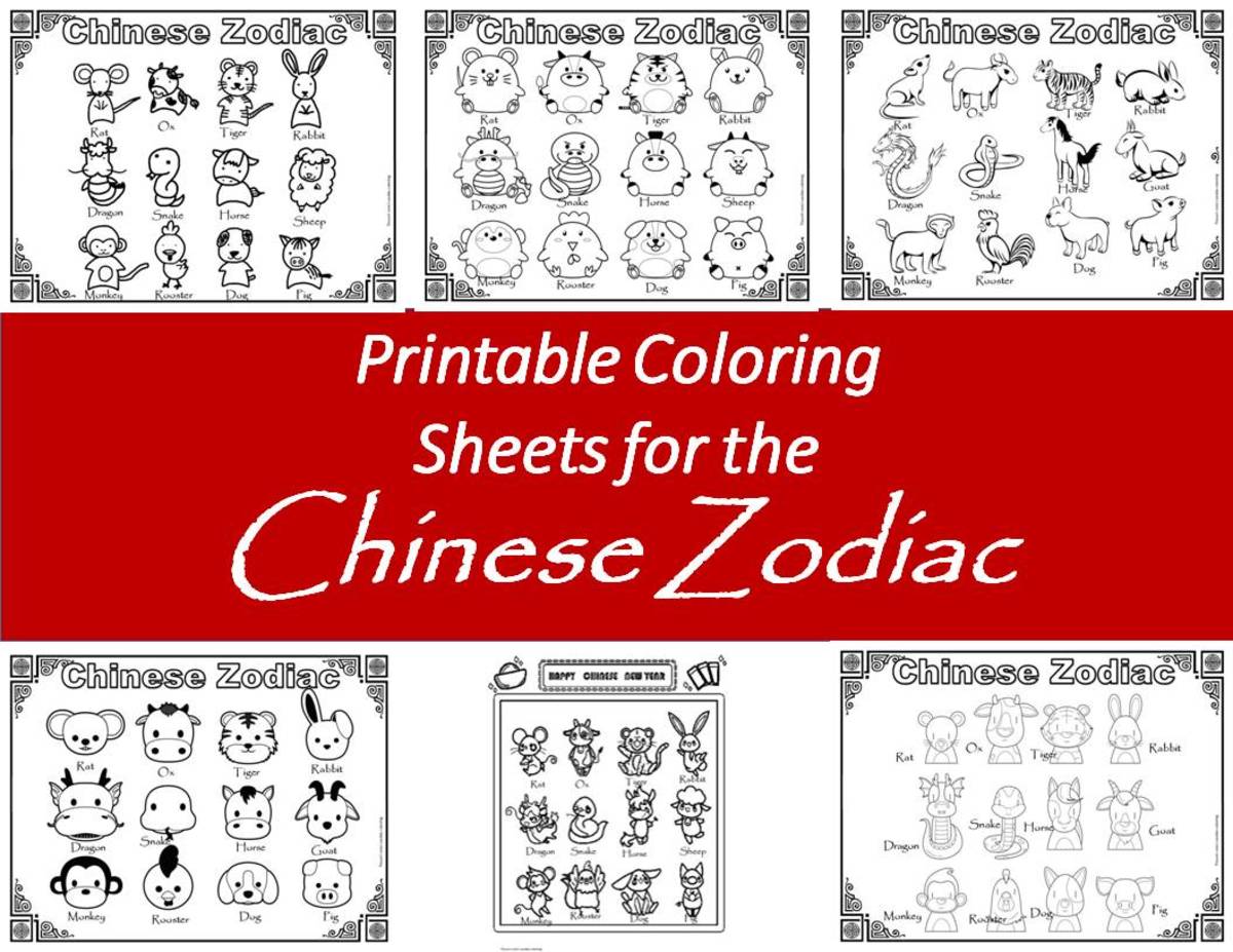 Printable chinese zodiac coloring sheets