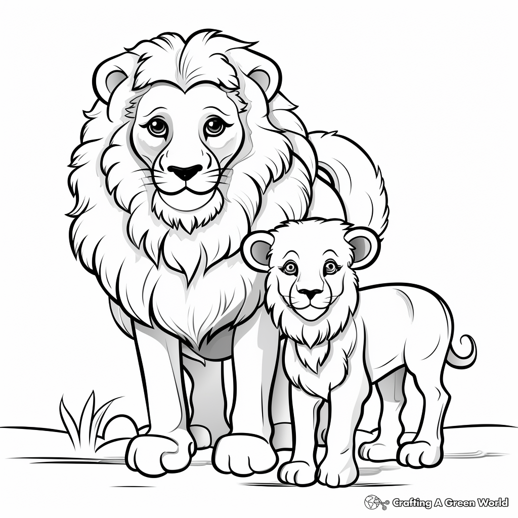 Lion and lamb coloring pages