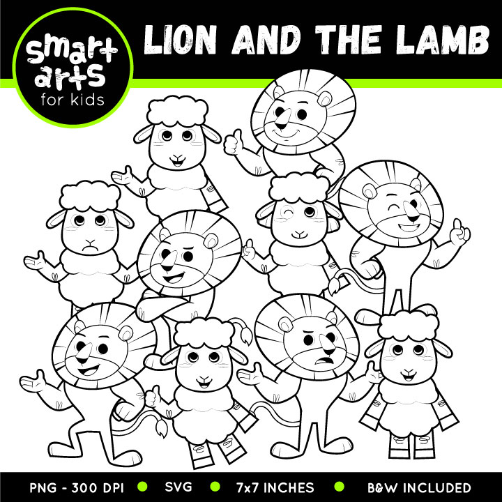 Lion and the lamb clip art