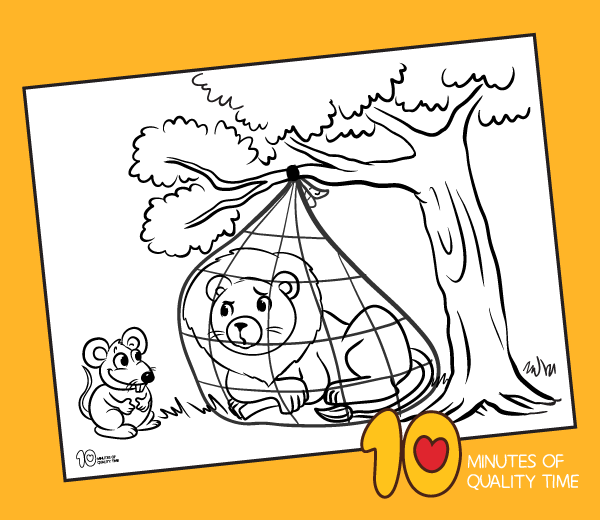 The lion and the mouse coloring page â minutes of quality time