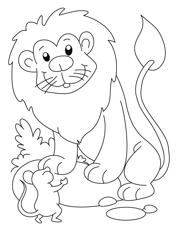 A lion and a mouse coloring page download free a lion and a mouse coloring page for kids best coloring pages