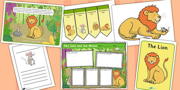 The lion and the mouse story sack teacher