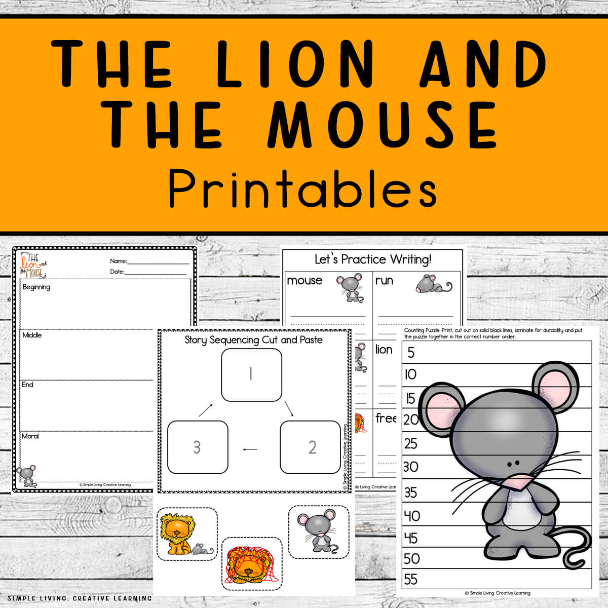 Aesops fables printables the lion and the mouse