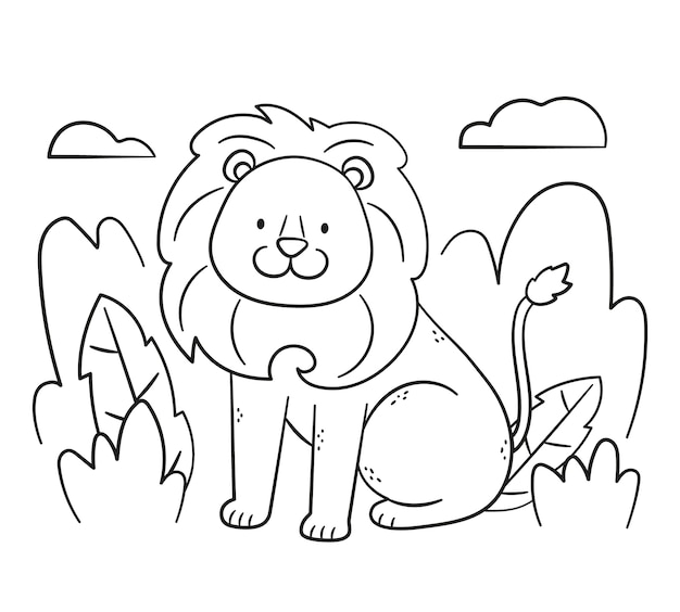 Lion coloring page images