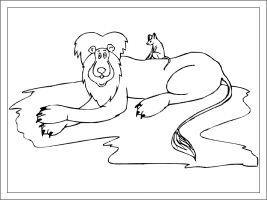 The lion and the mouse coloring pages and printable activities