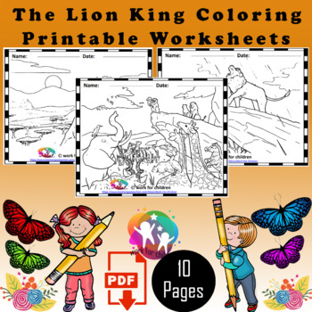 The lion king coloring pages by work for children tpt