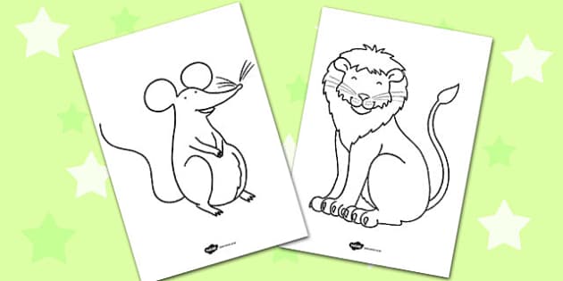 The lion and the mouse coloring sheets teacher