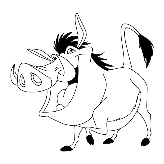 Pumbaa the lion king digital files svgjpgpdfjpeg lion king coloring pages