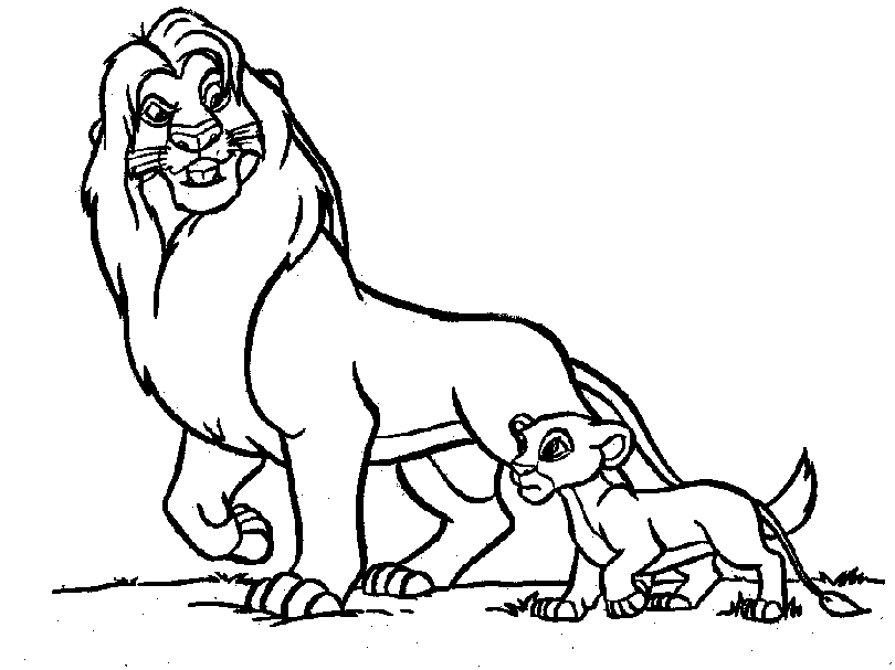 Coloring pages lion and baby coloring pages