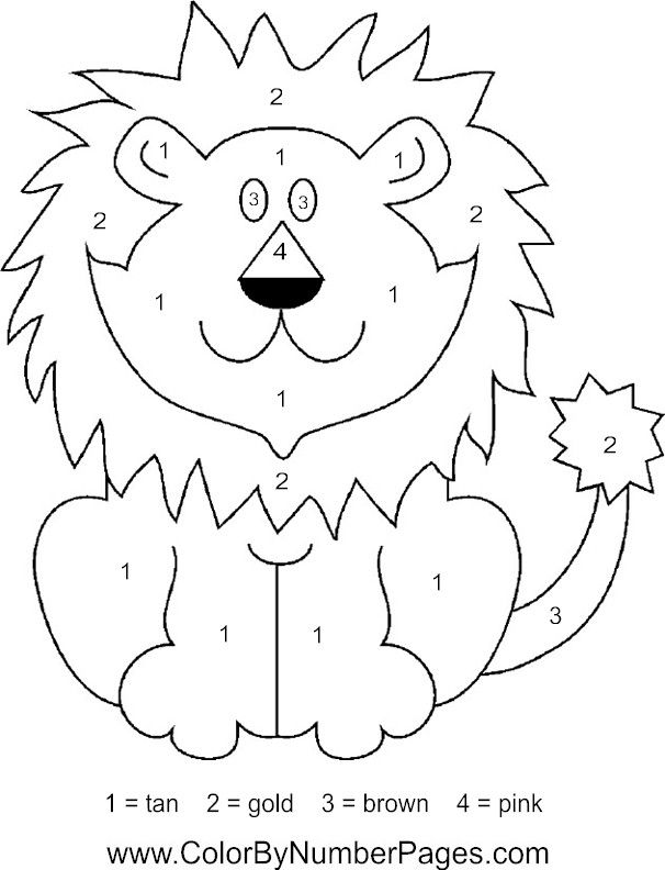 Lion color by number pages lion coloring pages animal coloring pages sunday school crafts