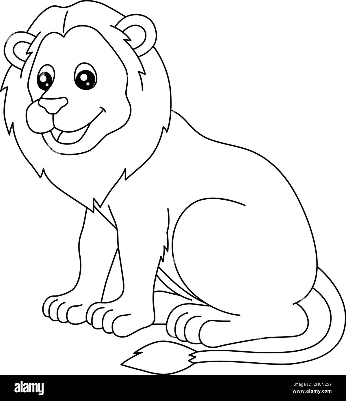 Lion coloring page isolated for kids stock vector image art