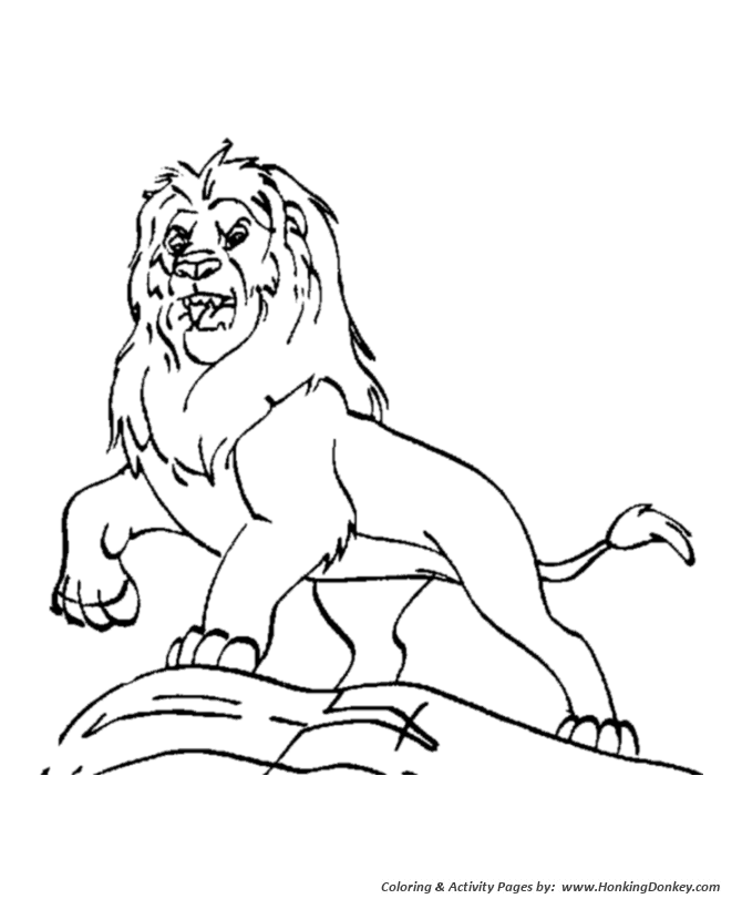 Dominate male lion roaring coloring pages lion coloring page and kids activity sheet