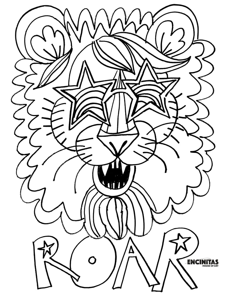 Rockstar lions roar coloring page â encinitas house of art