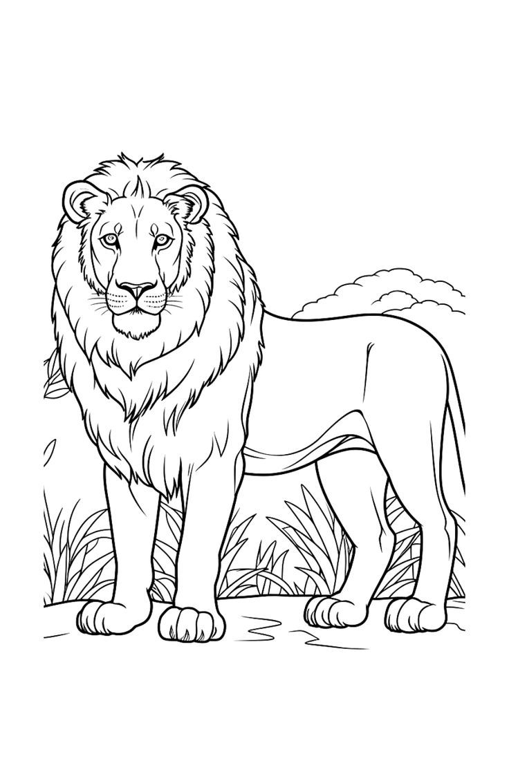 Roar into summer fun free printable lion coloring page lion coloring pages lion drawing simple free kids coloring pages