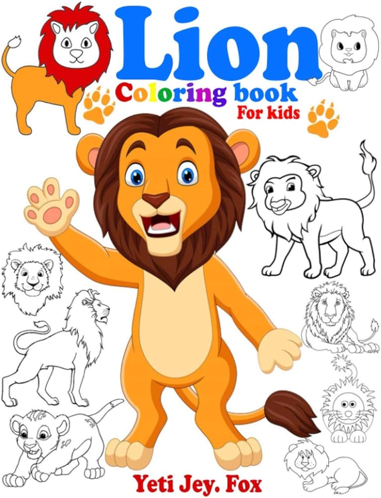 Lion coloring book for kids little and big kids lion coloring book for