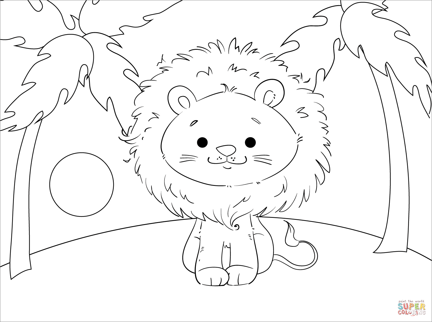 Cute lion coloring page free printable coloring pages