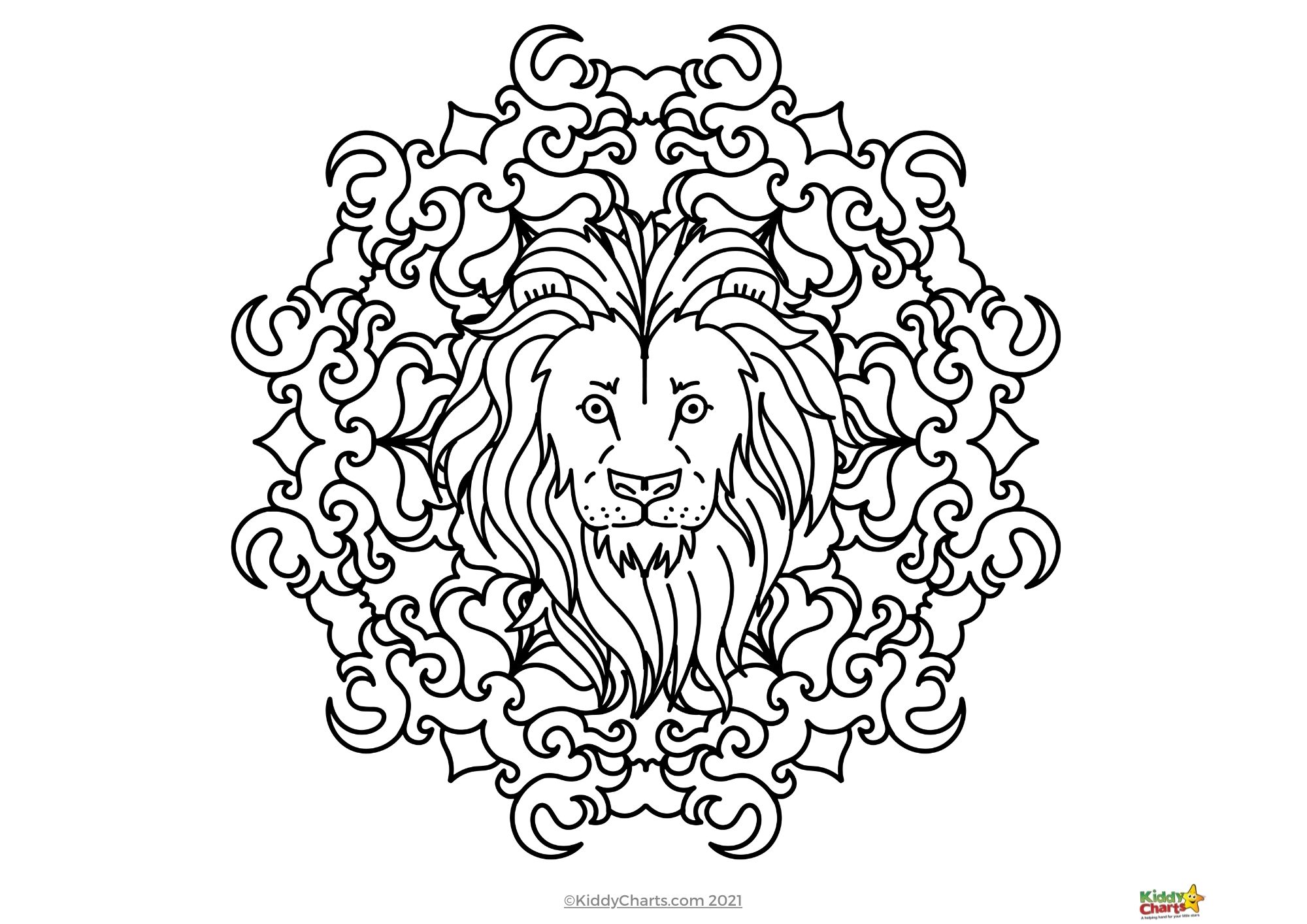 Lion coloring pages lion mandala