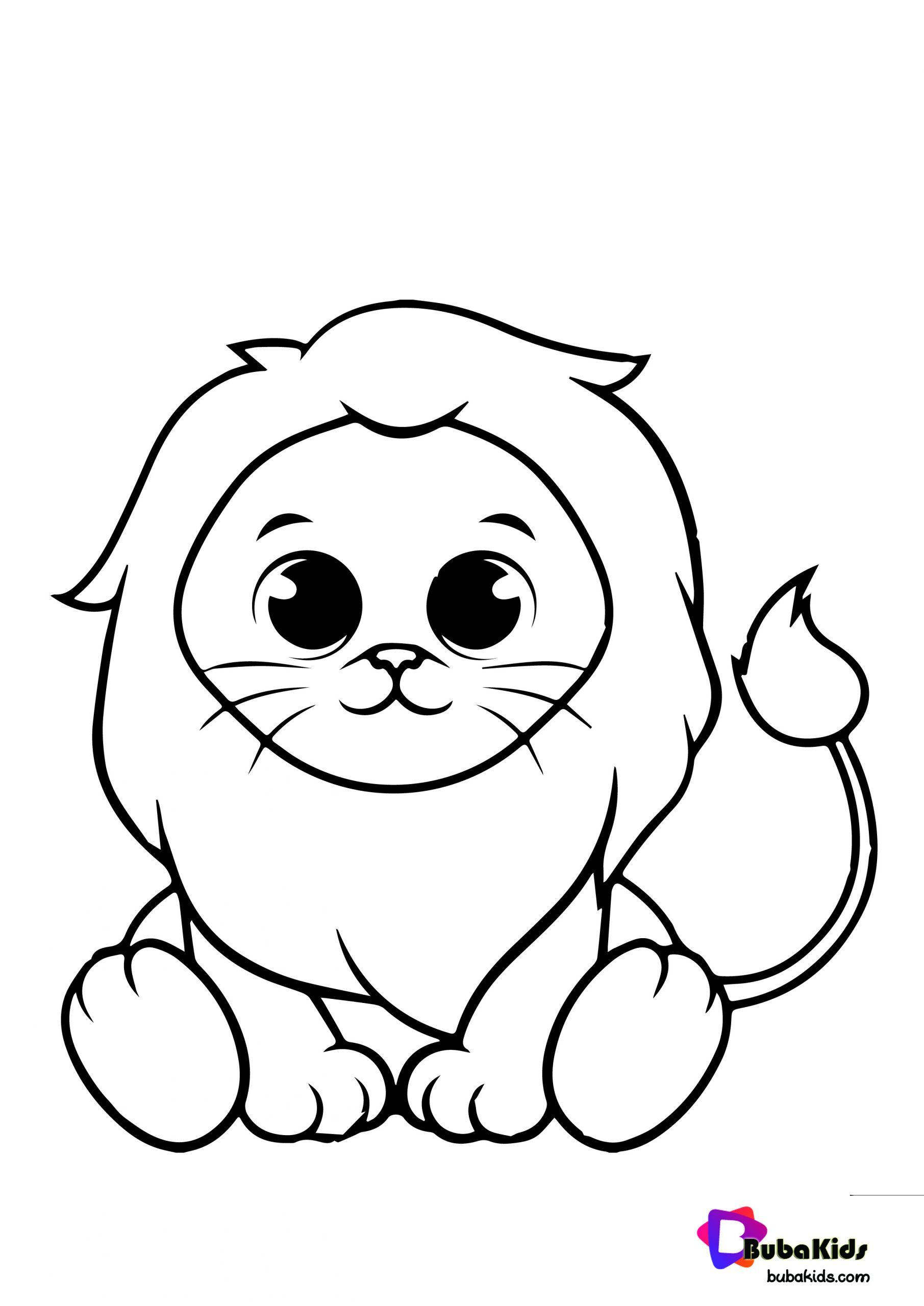 Colorful lion coloring page