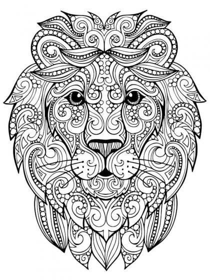 Lion coloring pages for adults