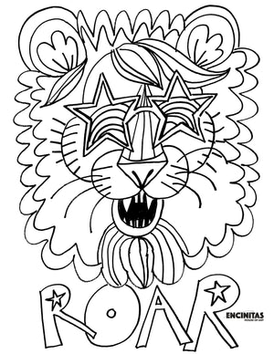 Rockstar lions roar coloring page â encinitas house of art