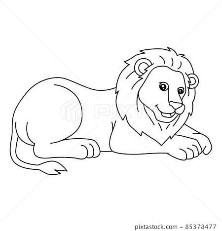 Lion coloring page isolated for kids