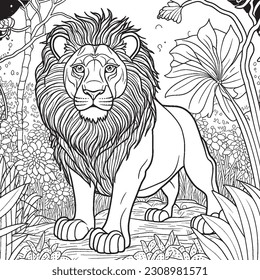 Lion coloring page images stock photos d objects vectors