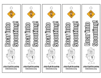 Cub scout recruiting bookmarks