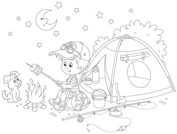 Thousand coloring page kids backpack royalty