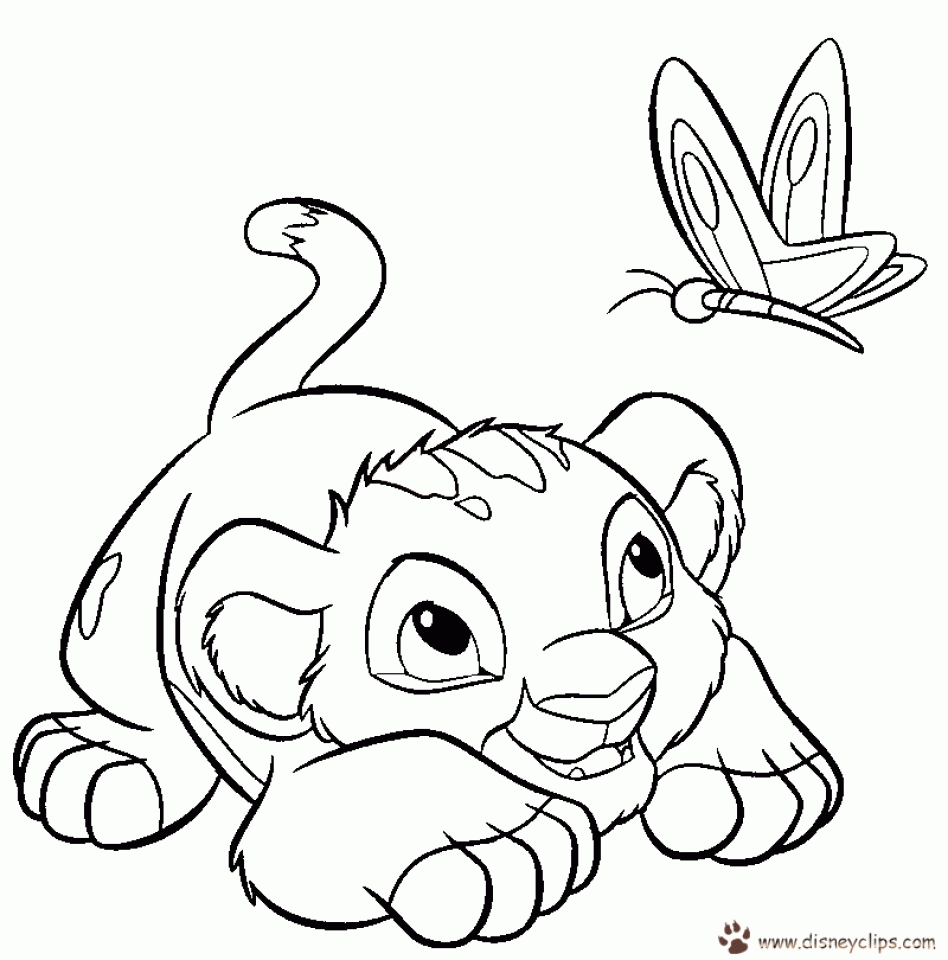 Get this lion cub coloring pages for kids