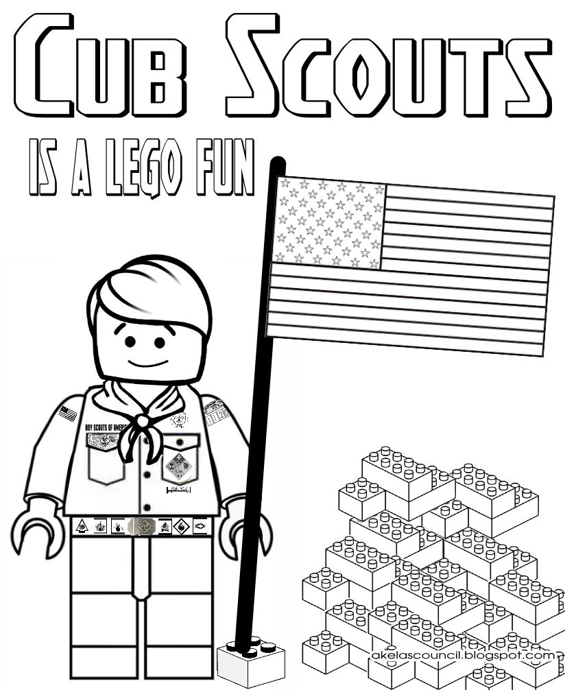 Akelas council cub scout leader training lego cub scout coloring page