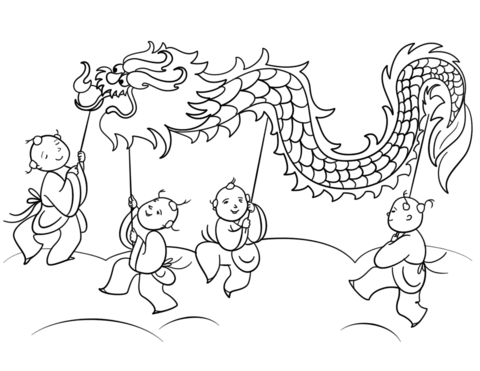 Chinese new year lion dance coloring page free printable coloring pages