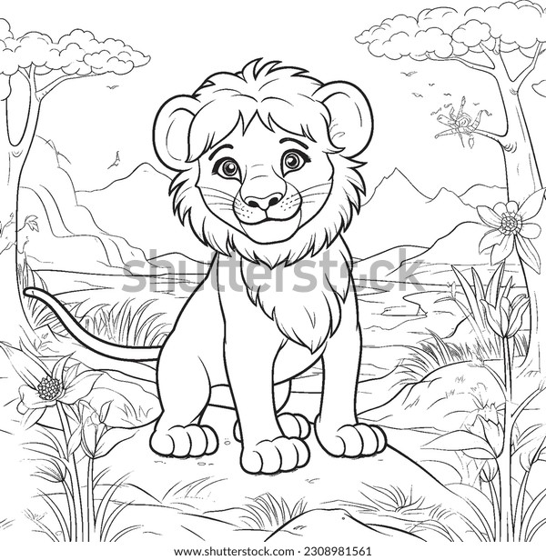 Lion coloring page images stock photos d objects vectors